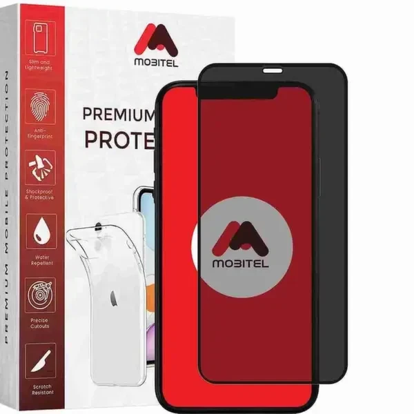 Mobitel Privacy Tempered Glass Screen Protector for iPhone X, iPhone XS, iPhone 11 Pro